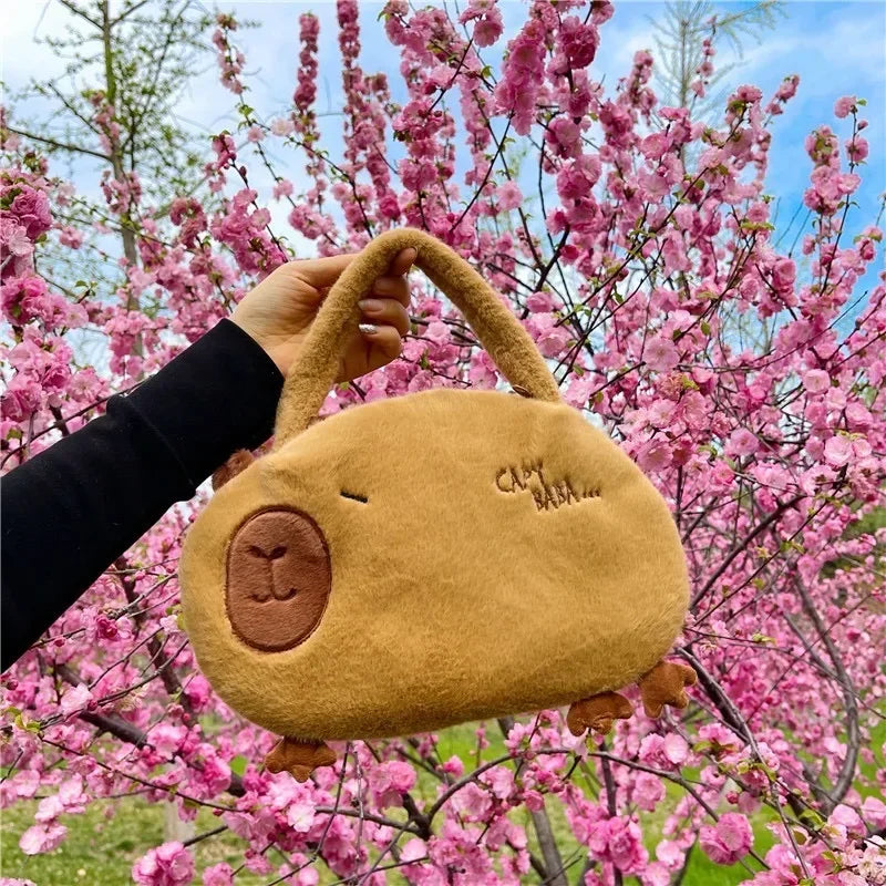 Capybara Plush Backpack Kawaii Fashion Plushie Doll Fur Bag Children's Bag Shoulder Bag Mini Knapsack Bags Gifts For Girlfriend