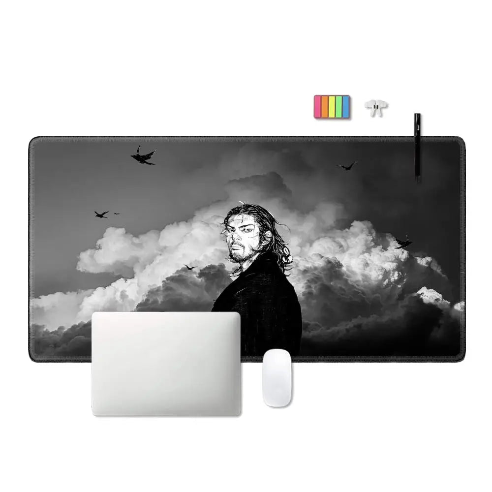 Japan Samurai Mouse Pad Laptop Vagabond Manga Keyboard Pad XXL Anime Mousepad PC Gaming Accessories Desk Mat Game Cabinet Carpet