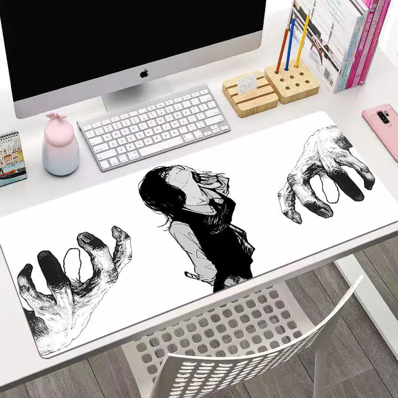 Chainsaw Man Anime mouse pad Large desk pad xxl rubber keyboard mouse carpet anti-slip gamer mousepad laptop Makima desk mat