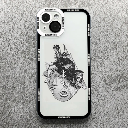 Japanese anime Berserk Guts Zodd Phone Case For iPhone 13 12 11 14 15 16 Pro Max XSMAX X XR 14 16 Plus Clear Soft Silicone Case