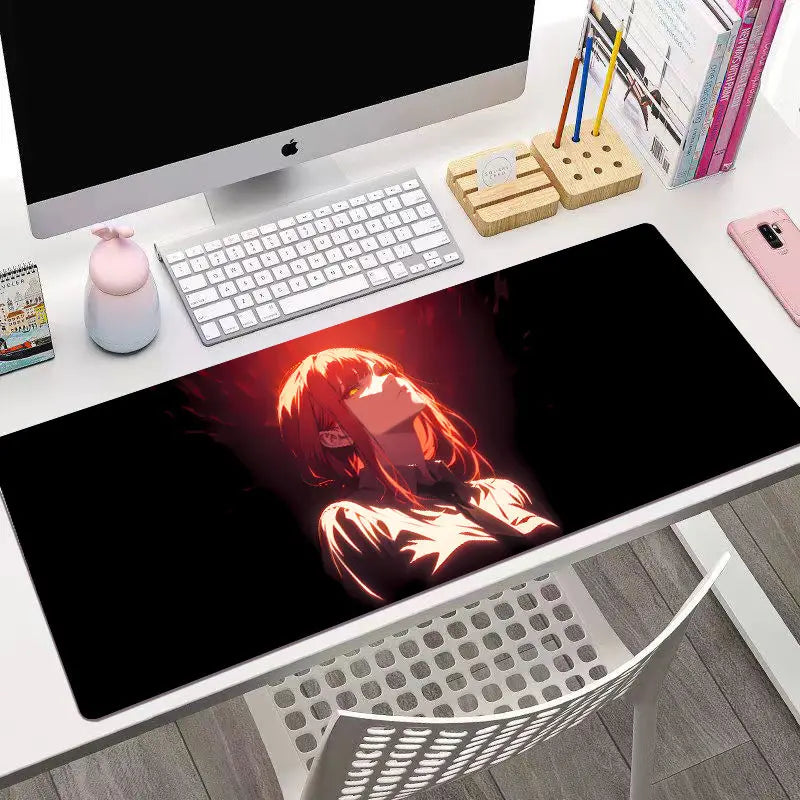 Chainsaw Man Anime mouse pad Large desk pad xxl rubber keyboard mouse carpet anti-slip gamer mousepad laptop Makima desk mat