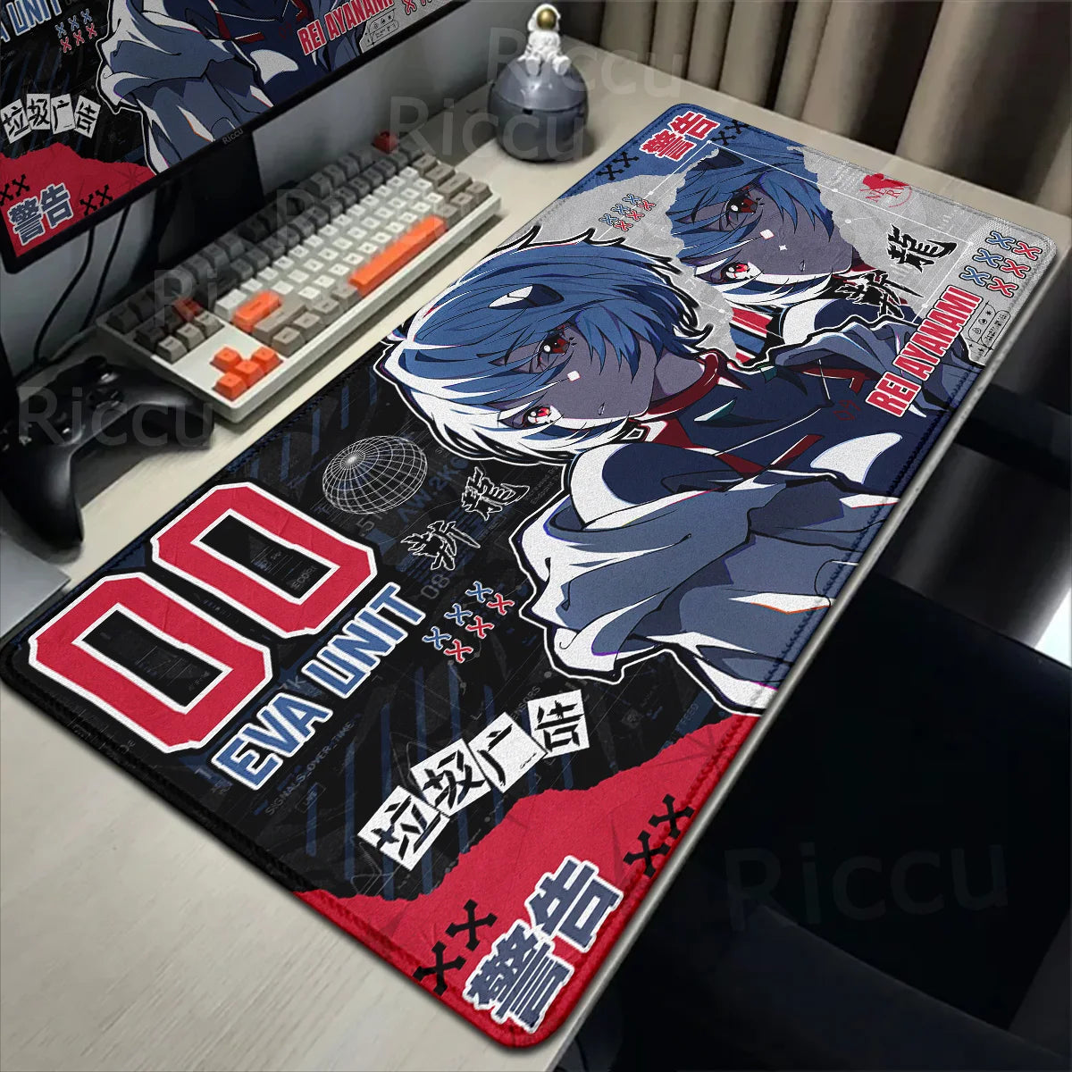 Anime Mousepad E-Evangelions Gamer Non-slip Deskmat Xl Large Gaming Office Accessories Mouse Pad Suture Edge Rubber Keyboard Rug