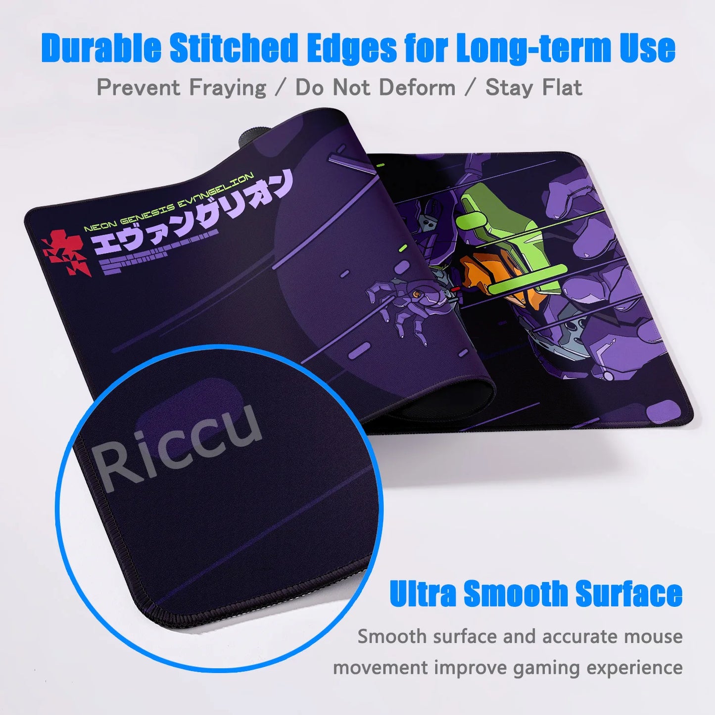 Anime Mousepad E-Evangelions Gamer Non-slip Deskmat Xl Large Gaming Office Accessories Mouse Pad Suture Edge Rubber Keyboard Rug