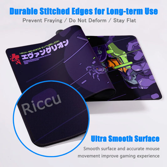 Anime Mousepad E-Evangelions Gamer Non-slip Deskmat Xl Large Gaming Office Accessories Mouse Pad Suture Edge Rubber Keyboard Rug