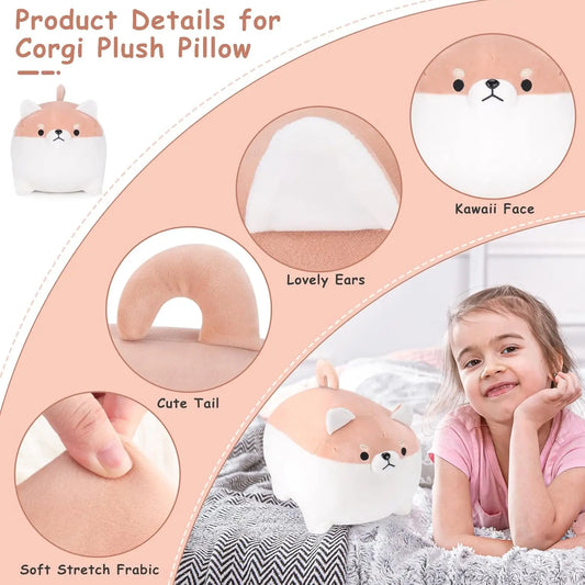 Shiba Inu Plush Stuffed Animal Corgi Plush Cute Dog Plushie Toy Anime Corgi Shiba Plush Kawaii Plushies Dog Soft Pillow,