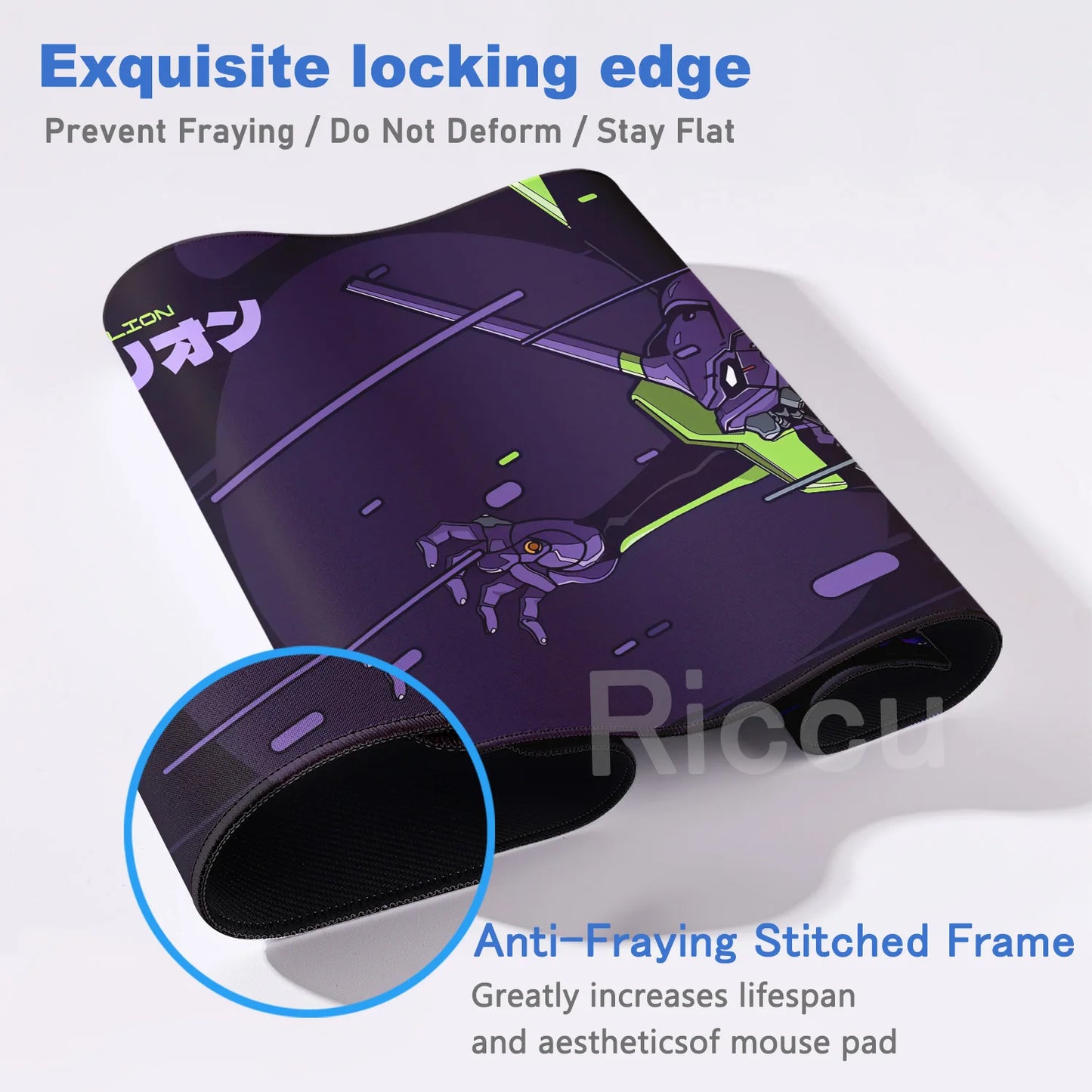 Anime Mousepad E-Evangelions Gamer Non-slip Deskmat Xl Large Gaming Office Accessories Mouse Pad Suture Edge Rubber Keyboard Rug