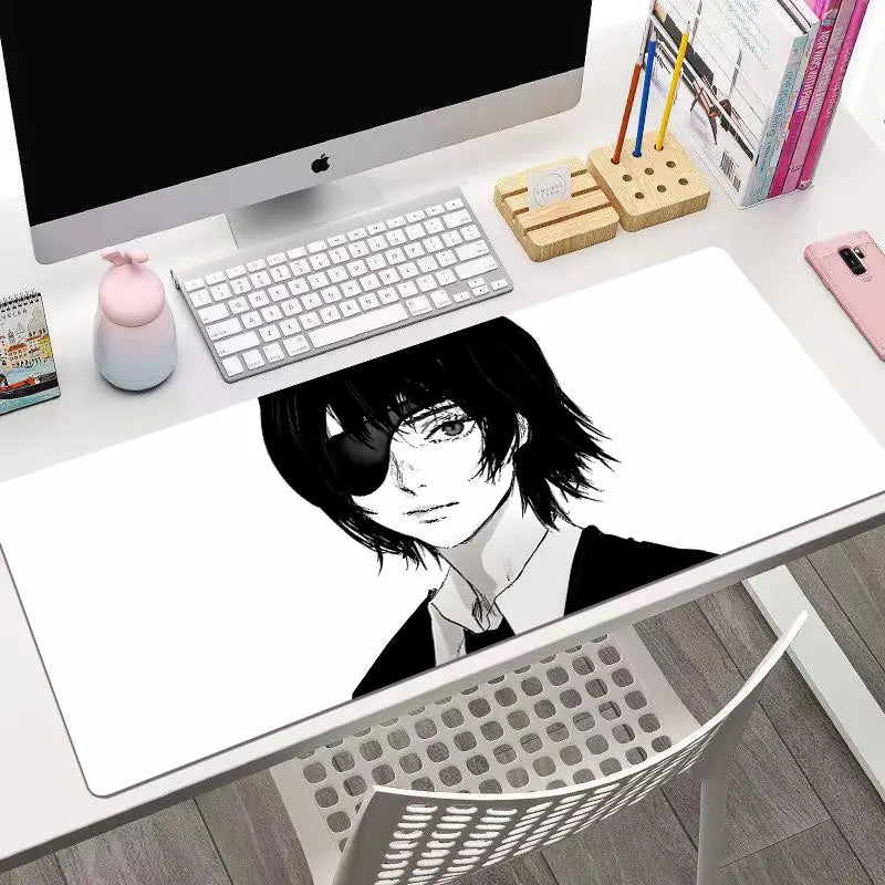 Chainsaw Man Anime mouse pad Large desk pad xxl rubber keyboard mouse carpet anti-slip gamer mousepad laptop Makima desk mat