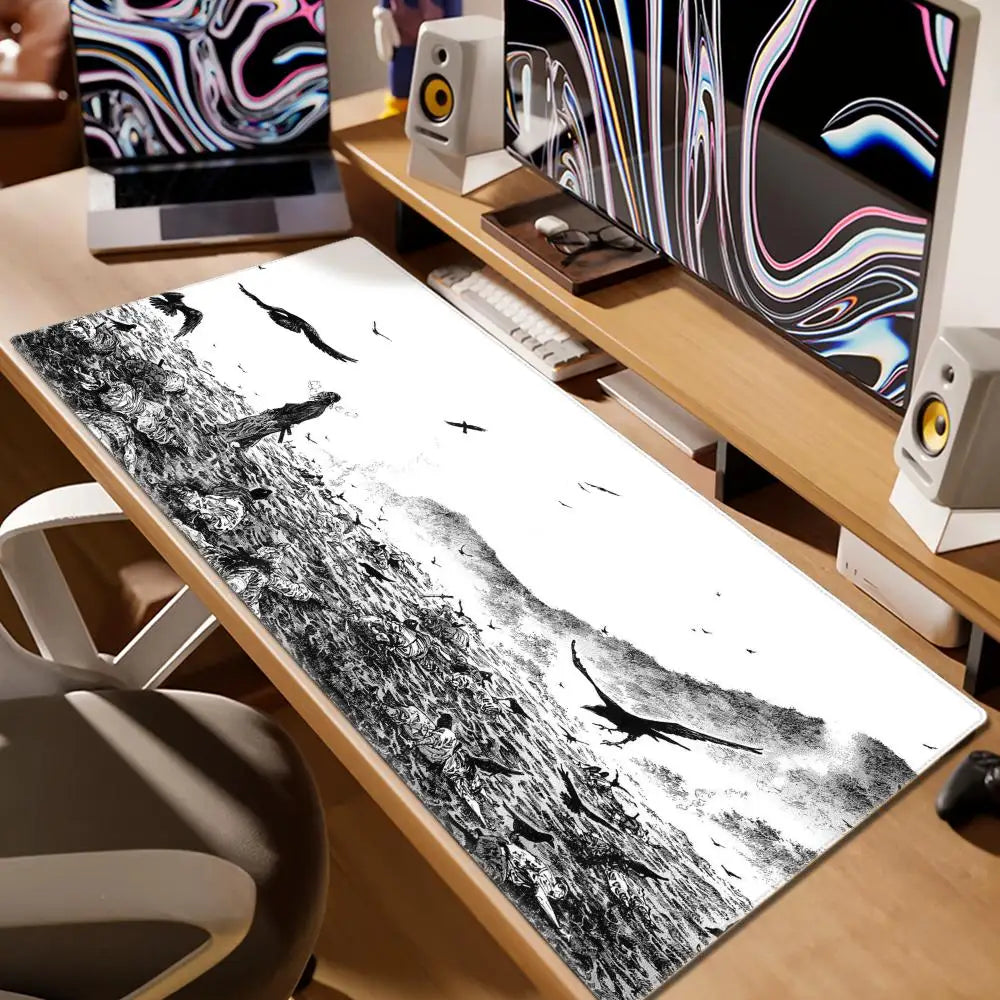 Japan Samurai Mouse Pad Laptop Vagabond Manga Keyboard Pad XXL Anime Mousepad PC Gaming Accessories Desk Mat Game Cabinet Carpet