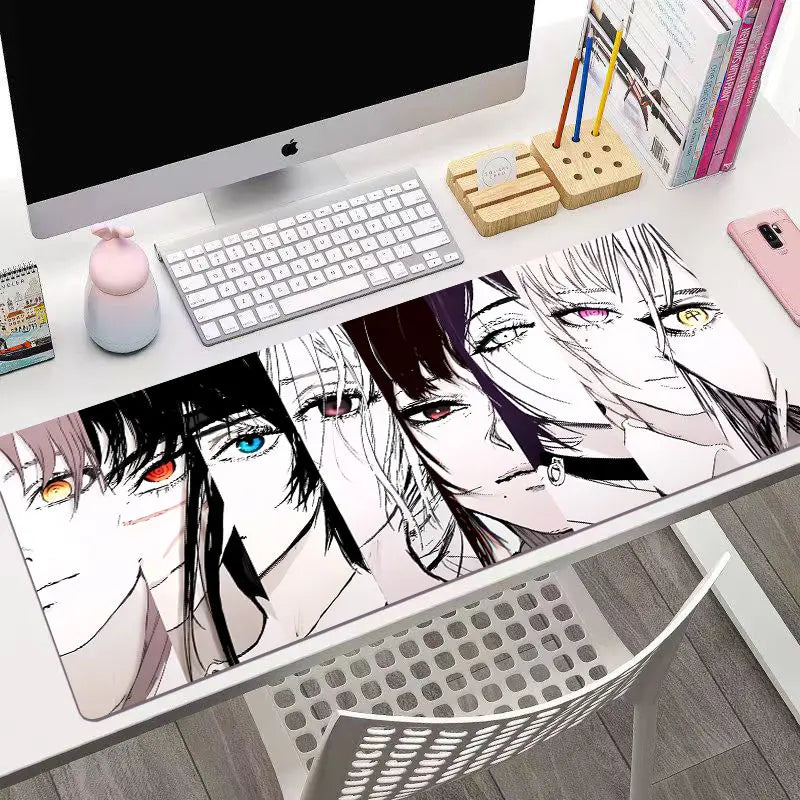 Chainsaw Man Anime mouse pad Large desk pad xxl rubber keyboard mouse carpet anti-slip gamer mousepad laptop Makima desk mat