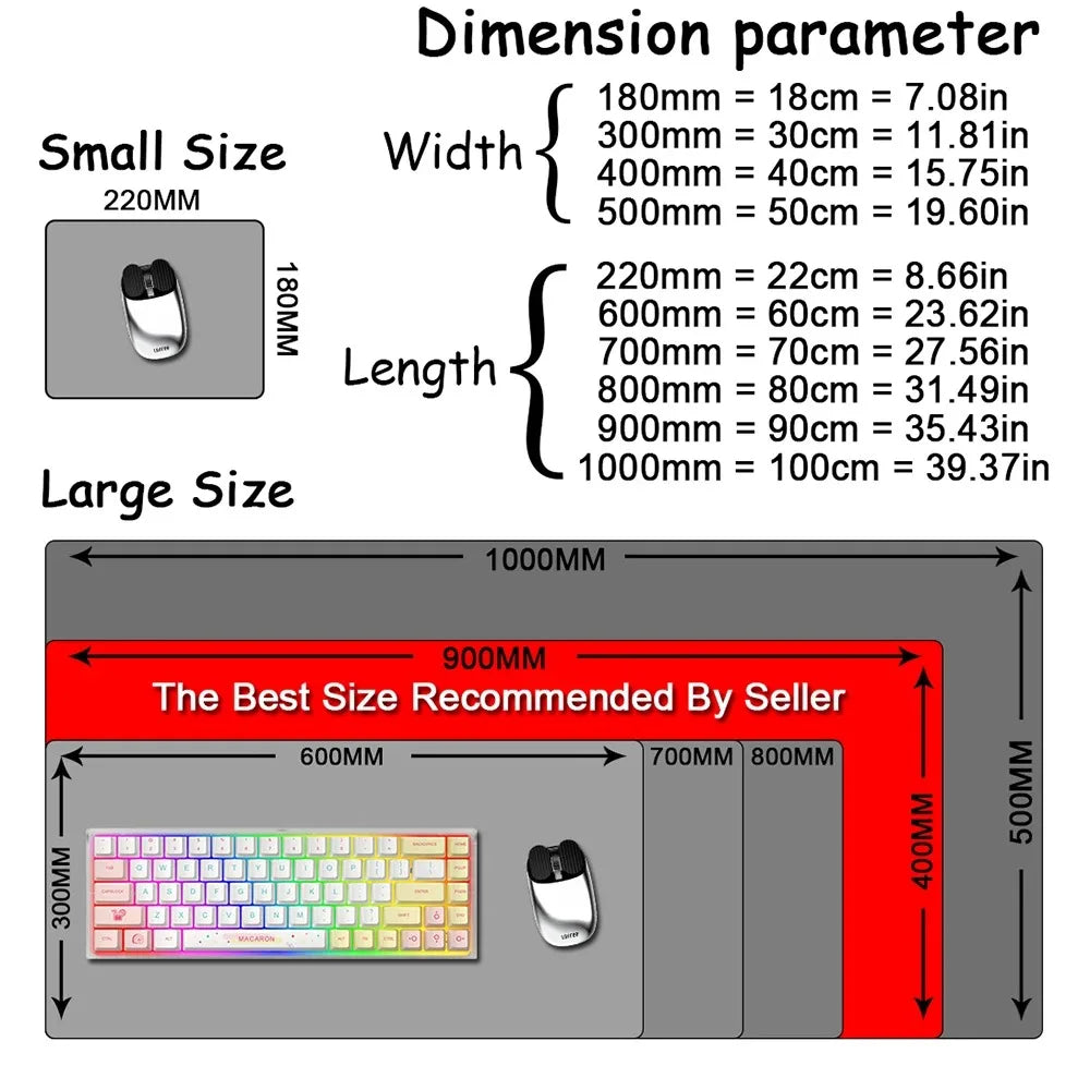 Anime Character Large Gaming Mouse Pad XXL Soft Non-Slip Rubber Long PC Gamer Computer Laptop Office Table Mat Extend Desk Mats