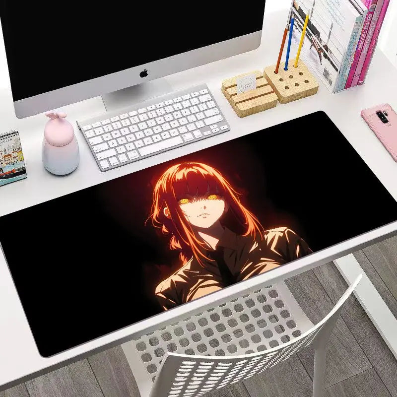 Chainsaw Man Anime mouse pad Large desk pad xxl rubber keyboard mouse carpet anti-slip gamer mousepad laptop Makima desk mat