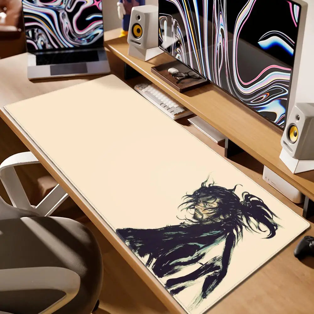 Japan Samurai Mouse Pad Laptop Vagabond Manga Keyboard Pad XXL Anime Mousepad PC Gaming Accessories Desk Mat Game Cabinet Carpet