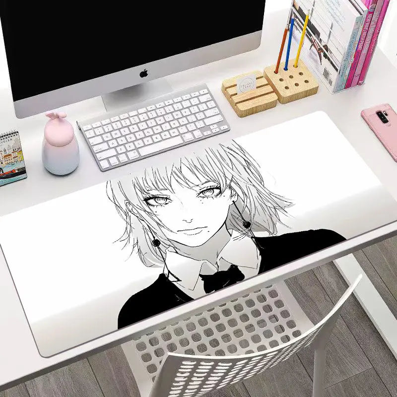 Chainsaw Man Anime mouse pad Large desk pad xxl rubber keyboard mouse carpet anti-slip gamer mousepad laptop Makima desk mat