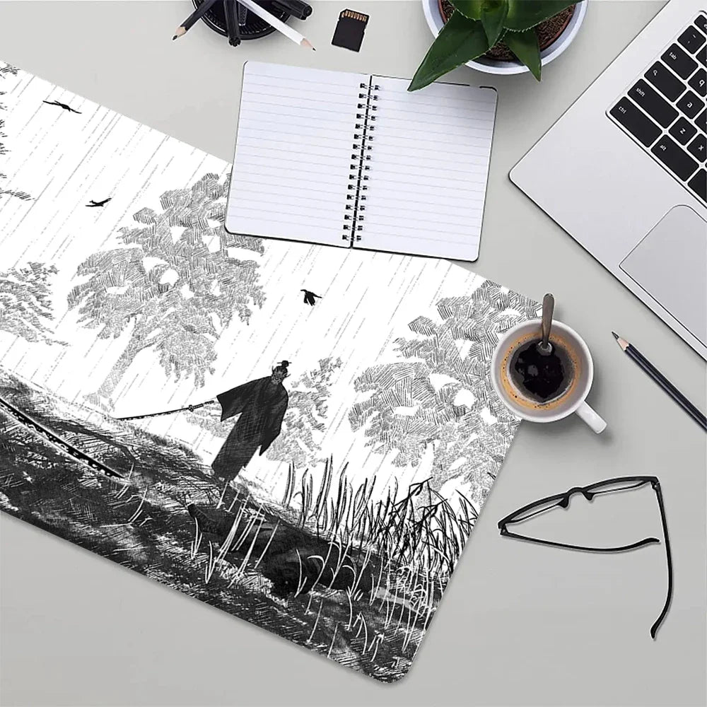 Manga Vagabond XXL Mouse Pad Large Non-Slip Mouse Mat 900x400mm Gaming Mousepad Gamer Professional Rubber Computer Keyboard Pad