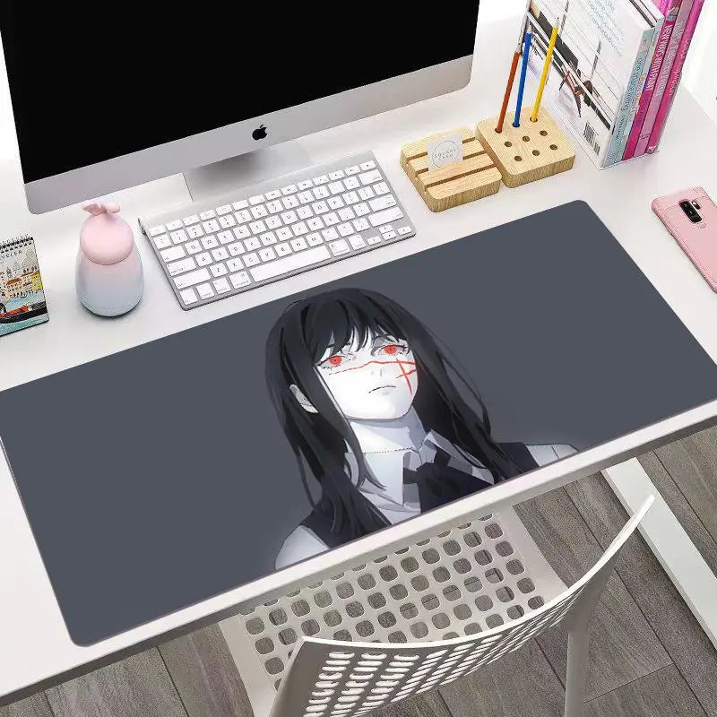 Chainsaw Man Anime mouse pad Large desk pad xxl rubber keyboard mouse carpet anti-slip gamer mousepad laptop Makima desk mat