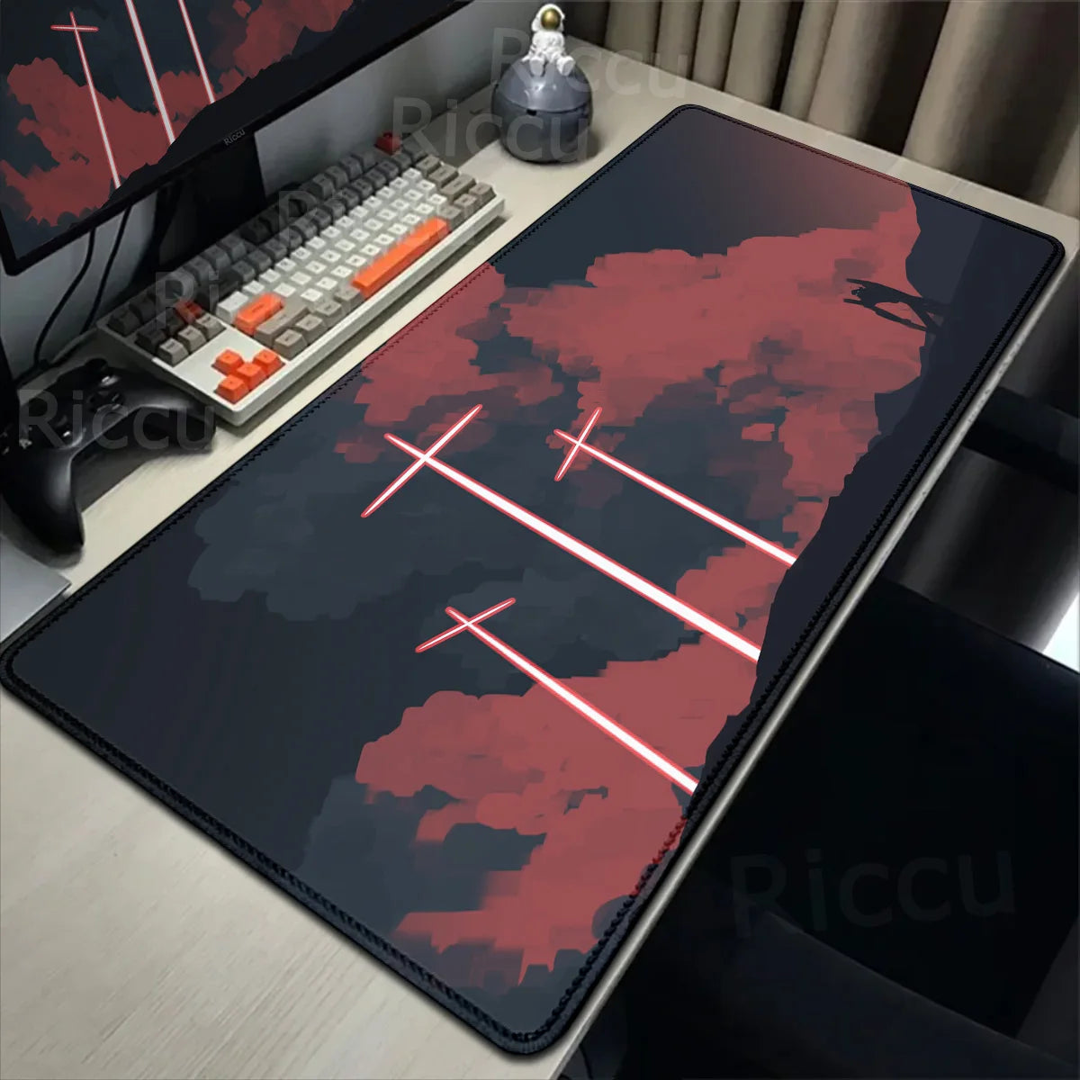 Anime Mousepad E-Evangelions Gamer Non-slip Deskmat Xl Large Gaming Office Accessories Mouse Pad Suture Edge Rubber Keyboard Rug