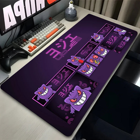 Purple Japan Anime Mouse Pad Pokemon Gamer Keyboard Rug XXL Gengar Extended Desk Mat Laptop Mousepad